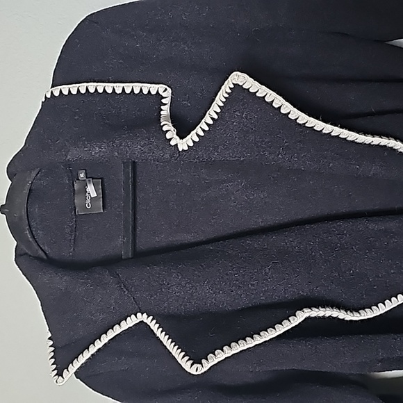 Cliche XL Mobwife Office open front longline jacket/ duster contrast trim - Picture 4 of 11